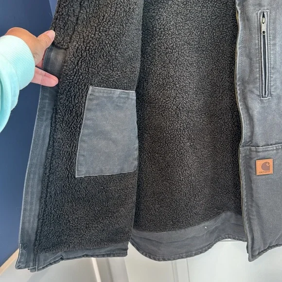 Carhartt Men's Washed Duck Sherpa-Lined Mock-Neck Vest size 2XL - Picture 6 of 11